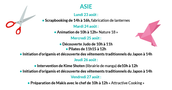 Scrapbooking, Animation, Découverte Judo,...